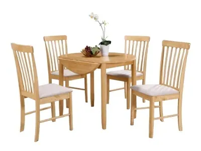 Cologne 4-Seater Round Drop Leaf Dining Set - Light Oak