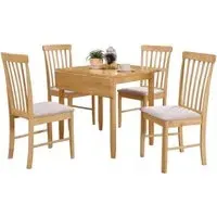 Cologne 4-Seater Square Drop Leaf Dining Set - Light Oak