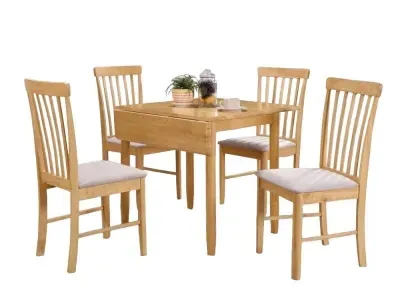 Cologne 4-Seater Square Drop Leaf Dining Set - Light Oak