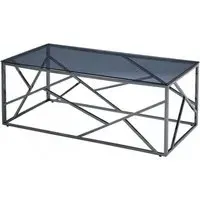 Cortez Coffee Table - Titanium, Smoked Glass