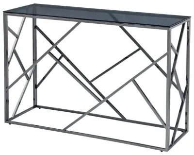 Cortez Console Table - Titanium, Smoked Glass image