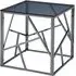 Cortez End Table - Titanium, Smoked Glass