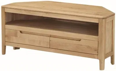 Dunmore Corner TV Unit with Storage - Oak