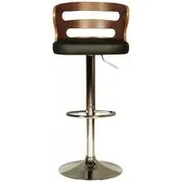 Ellie Adjustable Barstool with Back - Brown, Chrome