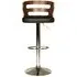 Ellie Adjustable Barstool with Back - Brown, Chrome