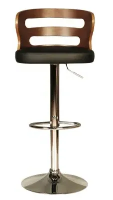 Ellie Adjustable Barstool with Back - Brown, Chrome image