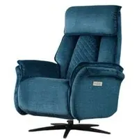 Evoque Swivel Electric Recliner Armchair - Ocean Blue, Fabric