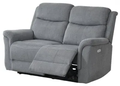 Faringdon 2-Seater Recliner Sofa - Grey, Velvet