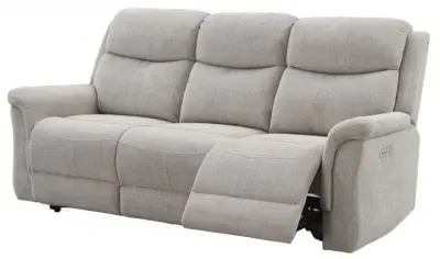 Faringdon 3-Seater Recliner Sofa - Beige, Velvet image