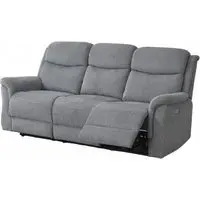 Faringdon 3-Seater Recliner Sofa - Grey, Velvet