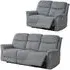 Faringdon 3-Seater Recliner Sofa Suite - Grey, Velvet
