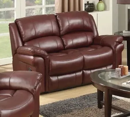 Farnham 2-Seater Recliner Sofa - Burgundy, Leather