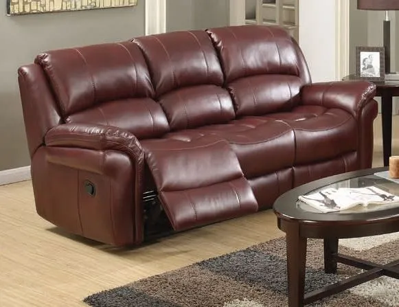 Farnham 3-Seater Recliner Sofa - Burgundy, Leather