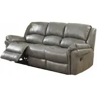 Farnham 3-Seater Recliner Sofa - Grey, Leather