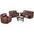 Farnham 3-Seater Recliner Sofa Suite - Burgundy, Leather