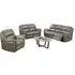 Farnham 3-Seater Recliner Sofa Suite - Grey, Leather