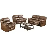 Farnham 3-Seater Recliner Sofa Suite - Tan, Leather