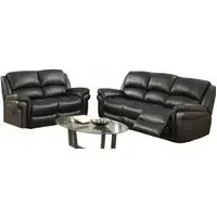 Farnham 3+2 Recliner Sofa Suite - Black, Leather