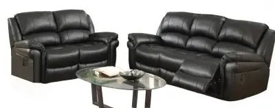 Farnham 3+2 Recliner Sofa Suite - Black, Leather image