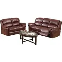 Farnham 3+2 Recliner Sofa Suite - Burgundy, Leather