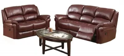 Farnham 3+2 Recliner Sofa Suite - Burgundy, Leather
