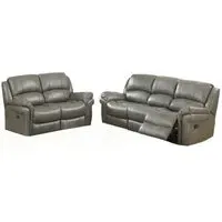 Farnham 3+2 Recliner Sofa Suite - Grey, Leather