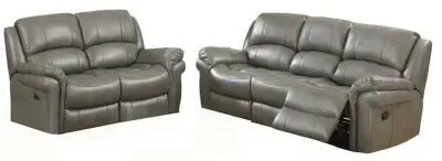 Farnham 3+2 Recliner Sofa Suite - Grey, Leather