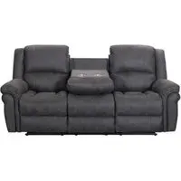 Gloucester 3-Seater Recliner Sofa with Console - Dark Grey