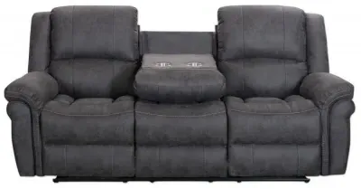 Gloucester 3-Seater Recliner Sofa with Console - Dark Grey