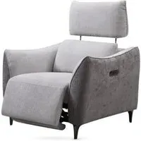 Hampshire Electric Recliner Armchair - Grey, Fabric