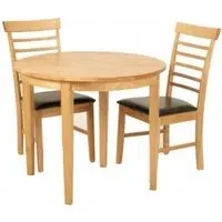 Hanover 2-Seater Half Moon Dining Set Extendable - Light Oak