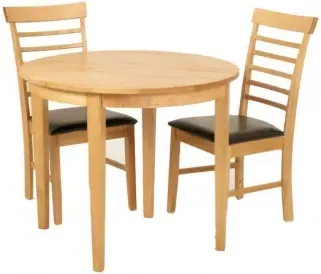 Hanover 2-Seater Half Moon Dining Set Extendable - Light Oak