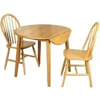 Hanover 2 Seater Round Drop Leaf Dining Set - Light Oak