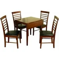 Hanover 4-Seater Drop Leaf Dining Set - Dark Oak