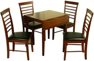 Hanover 4-Seater Drop Leaf Dining Set - Dark Oak