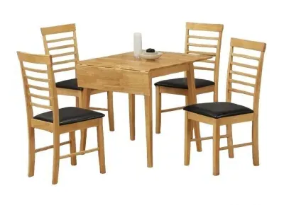 Hanover 4-Seater Drop Leaf Dining Set - Light Oak
