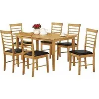 Hanover 6 Seater Dining Set with 6 Chairs - Light Oak
