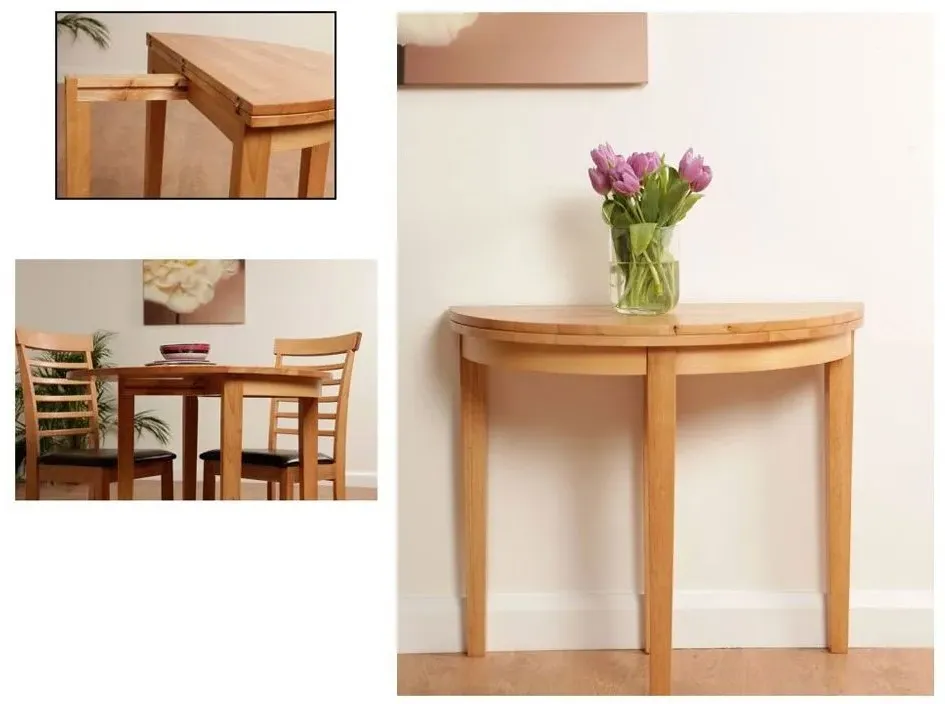 Hanover Half Moon Console Table - Light Oak