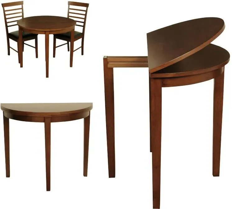 Hanover Half Moon Dining Table Extendable - Dark Oak