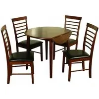 Hanover Round 4-Seater Drop Leaf Dining Set - Dark Oak