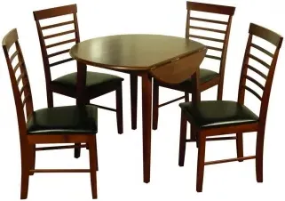 Hanover Round 4-Seater Drop Leaf Dining Set - Dark Oak