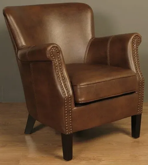 Harlow Accent Armchair - Tan, Faux Leather