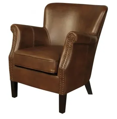 Harlow Accent Armchair - Tan, Faux Leather