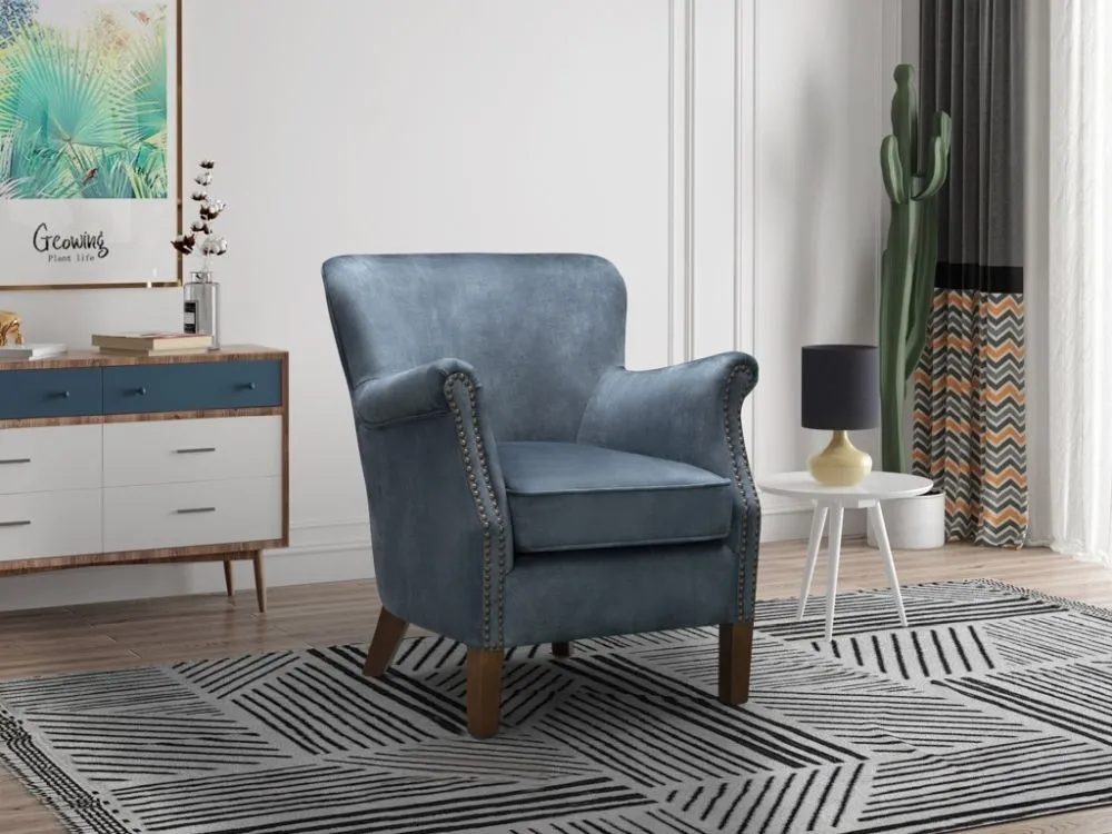 Harlow Armchair - Blue, Fabric