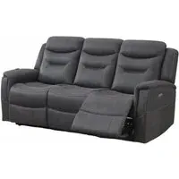 Harrogate 3-Seater Recliner Sofa - Grey, Velvet