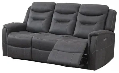 Harrogate 3-Seater Recliner Sofa - Grey, Velvet
