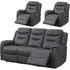 Harrogate 3-Seater Recliner Sofa Suite - Grey, Fabric