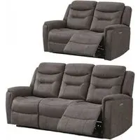 Harrogate 3+2 Recliner Sofa Suite - Brown, Velvet