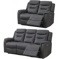 Harrogate 3+2 Recliner Sofa Suite - Grey, Velvet