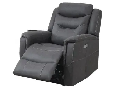 Harrogate Recliner Armchair - Grey, Velvet